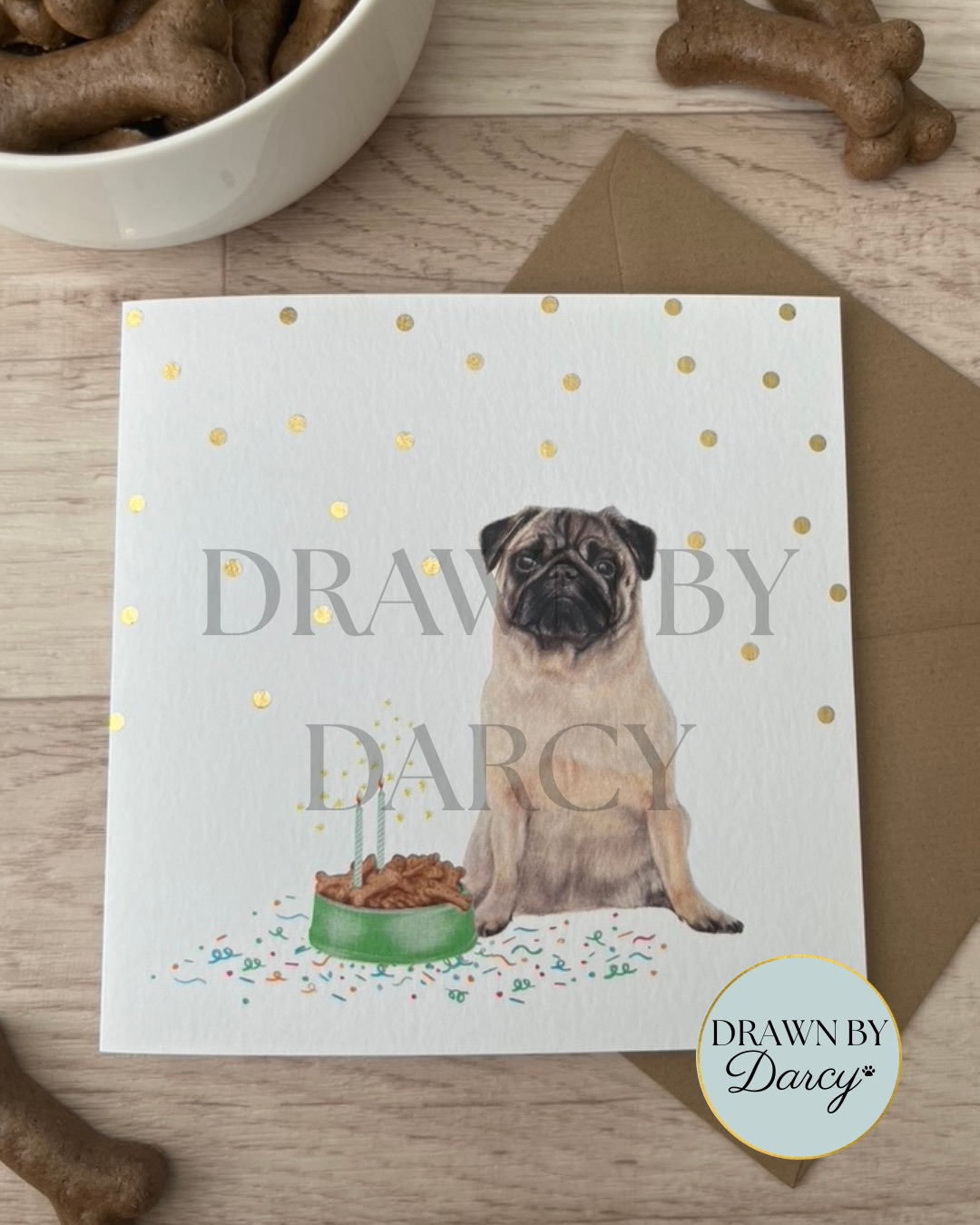 NEW! Pug Birthday Greetings Card