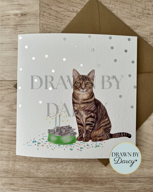 NEW! Tabby Cat Birthday Greetings Card