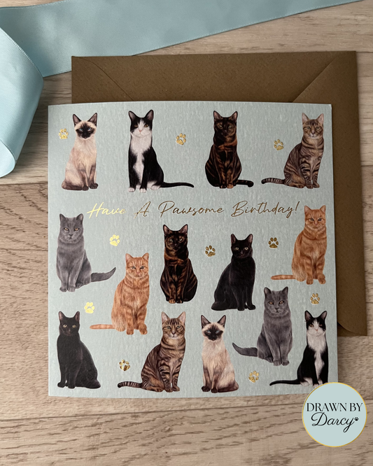 NEW! Have a Pawsome Birthday! Cats