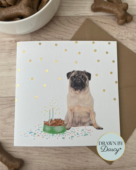NEW! Pug Birthday Greetings Card